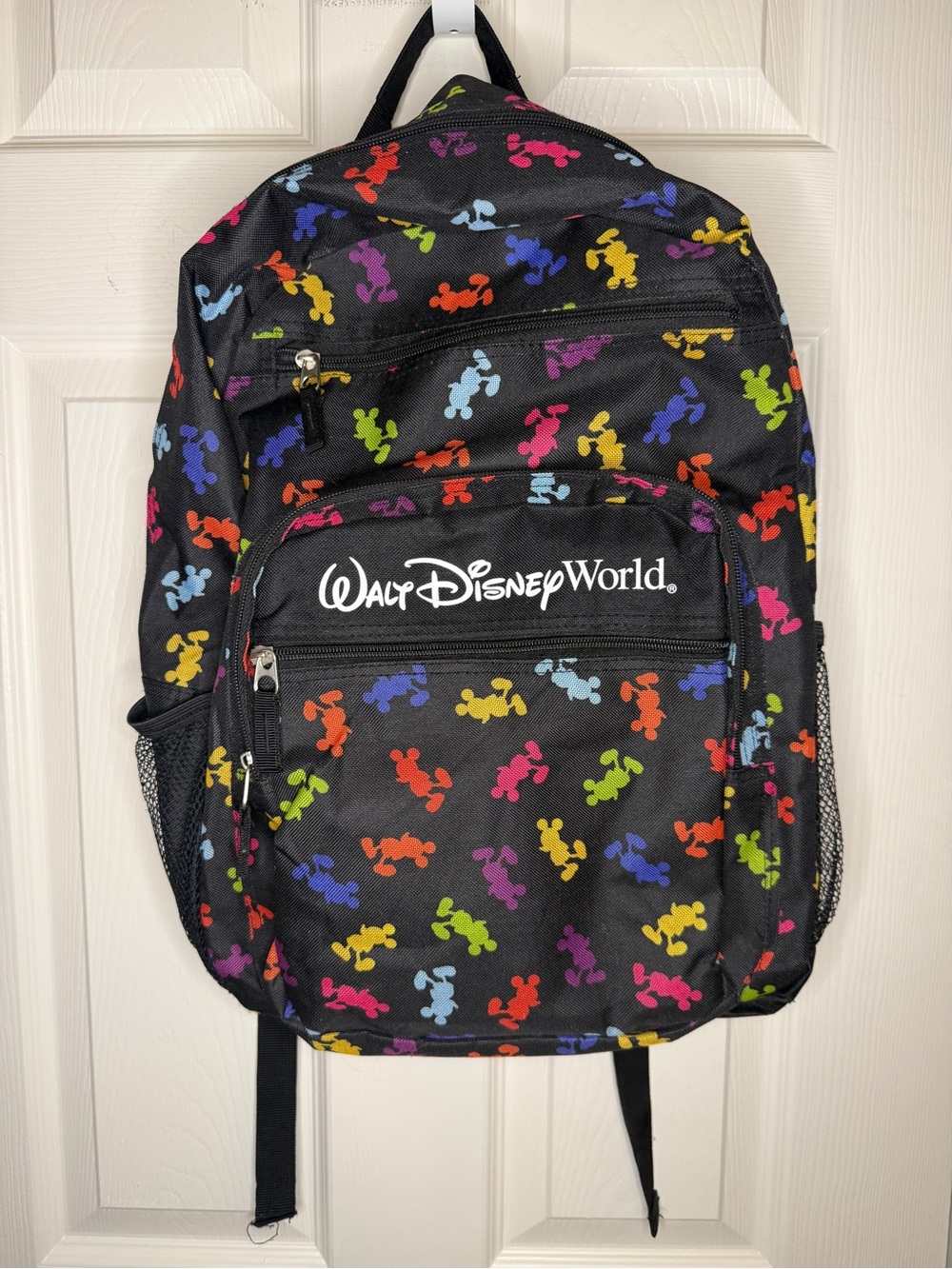 Authentic Walt Disney World Mickey Mouse Multicolor Icon Black Backpack Bag